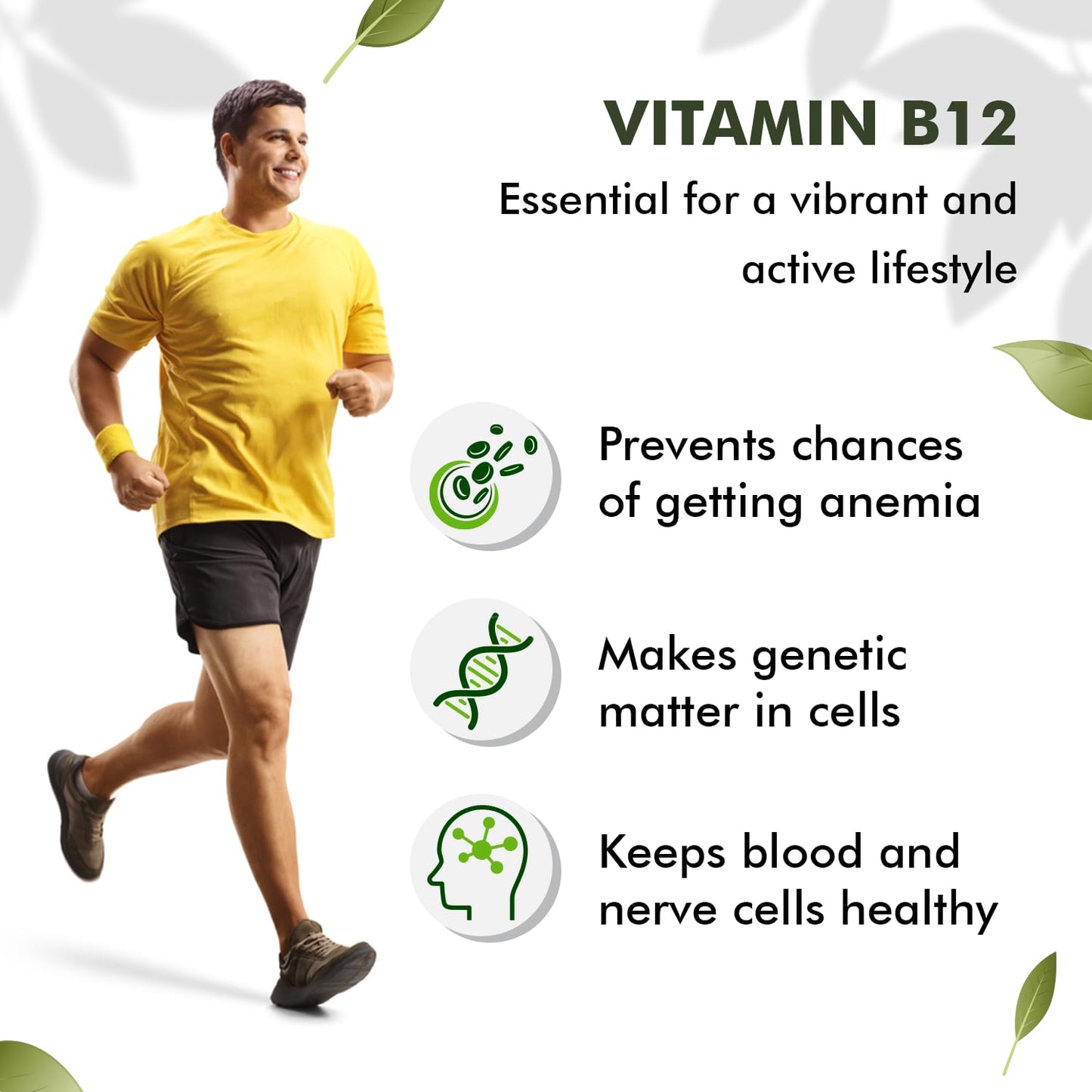 Sprowt Plant Based Methylcobalamin (90%) Vitamin B12 Supplements | Good For Digestion And Nerve Health 30 Tablet Pack