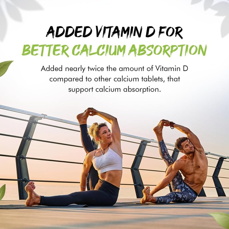 Sprowt Calcium Magnesium Zinc Vitamin D3, B12 & K- Vegetarian Tablets I Supplement for Women and Men, For Bone Health & Joint Support I 30 Tablets