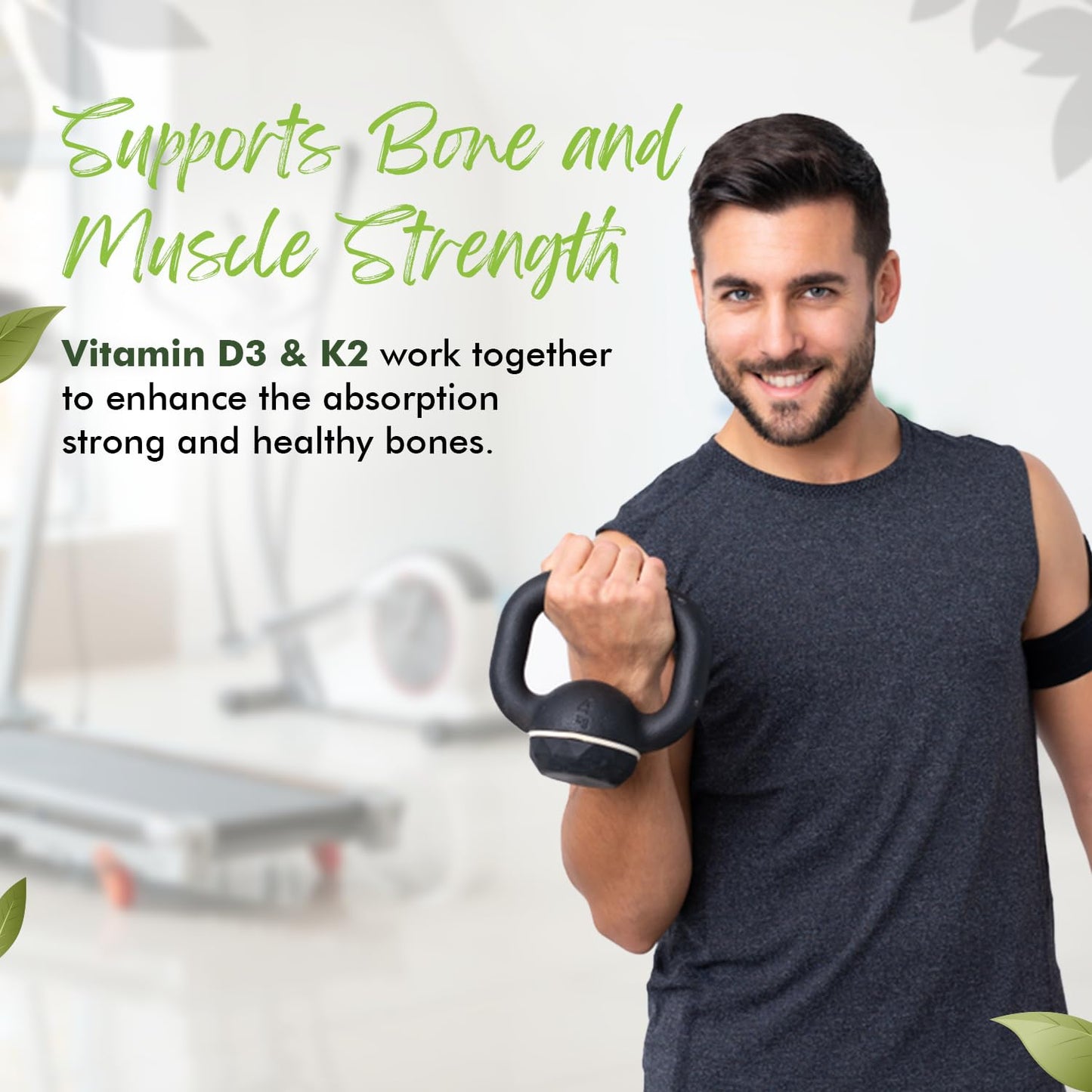 Sprowt Vitamin D3 400 IU + K2 as MK7 Supplement 30 Tablets| Supports Stronger Immunity & Bone & Heart Health | Healthy Heart For Men And Women