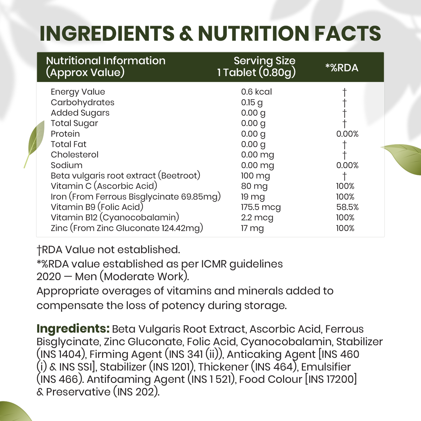 Sprowt Chelated Iron + Vitamin C, B12, Folic Acid & Zinc - 100 Veg Tablets