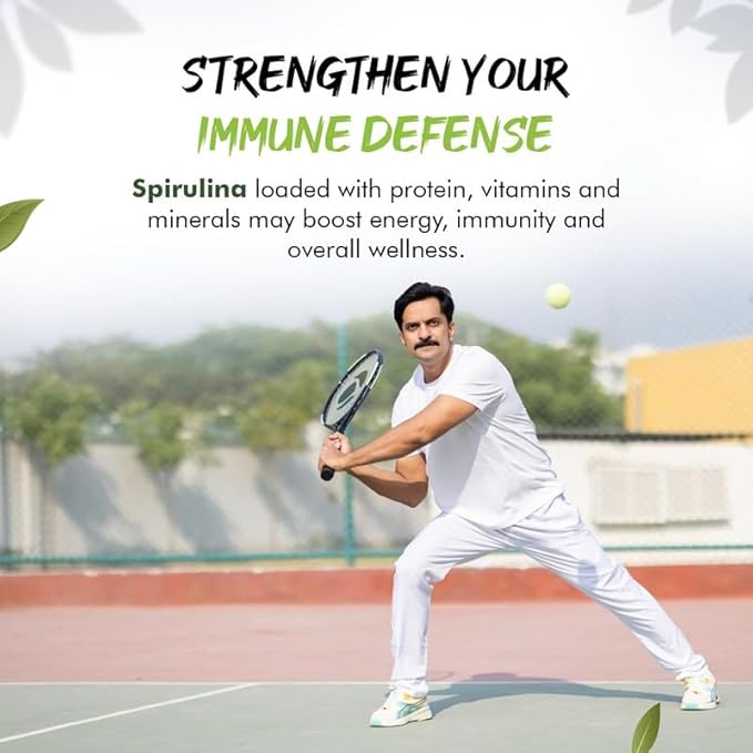 Sprowt Spirulina Capsules 2000mg | Organic Green Superfood for Weight Management, Immunity Boost, and Heart Health | 60 Vegan Capsules