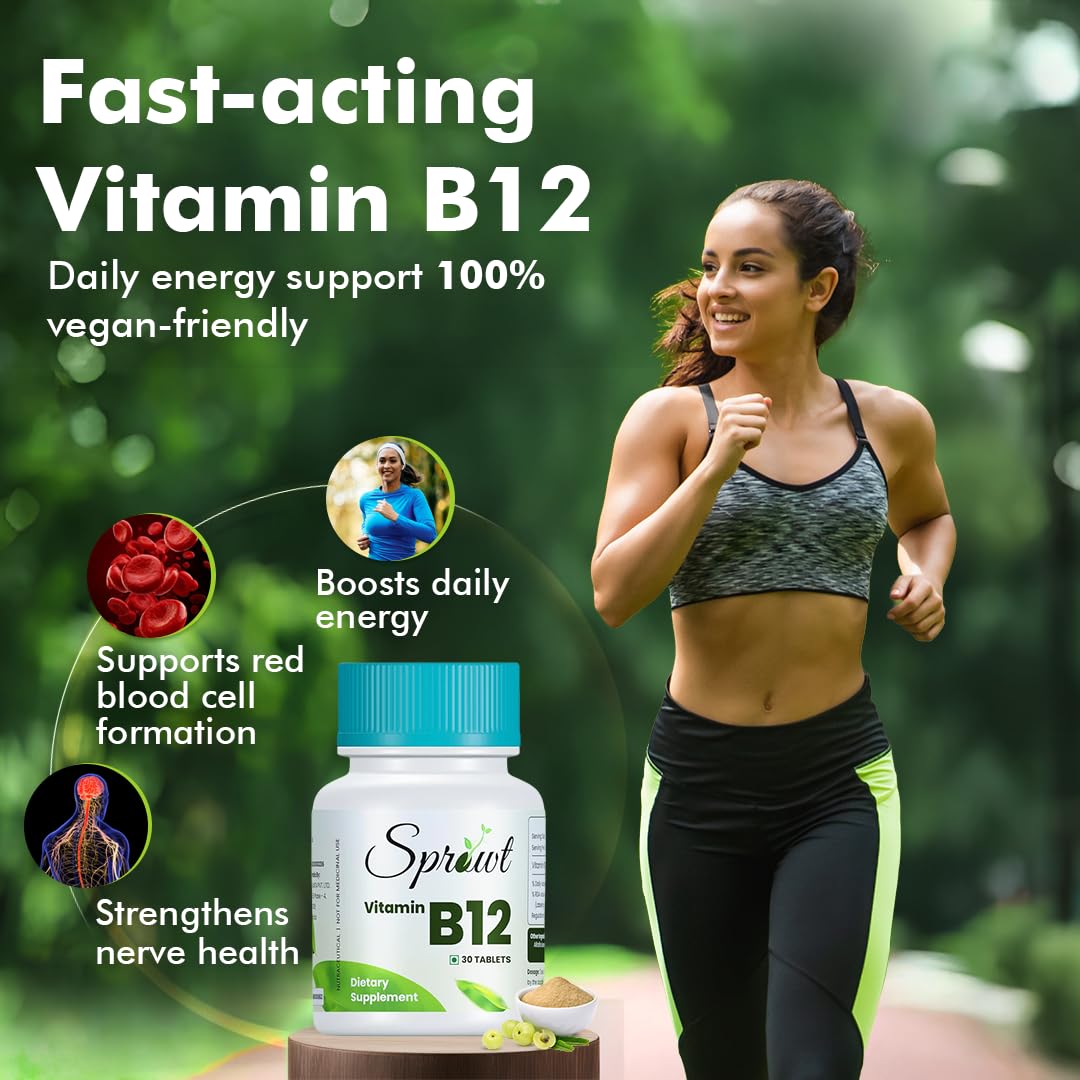 Sprowt Plant Based Vitamin B12 Tablet - 30 Tablets