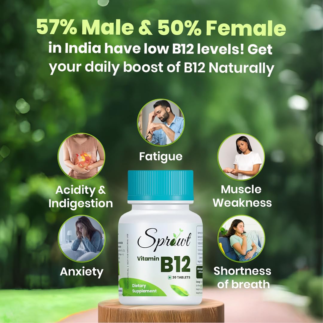 Sprowt Plant Based Vitamin B12 Tablet - 30 Tablets