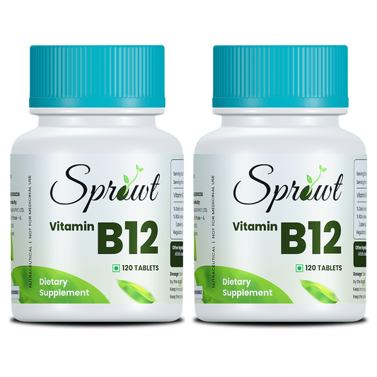 Sprowt Plant Based Vitamin B12 Capsule | Pack of 2, 120 Tablets Each