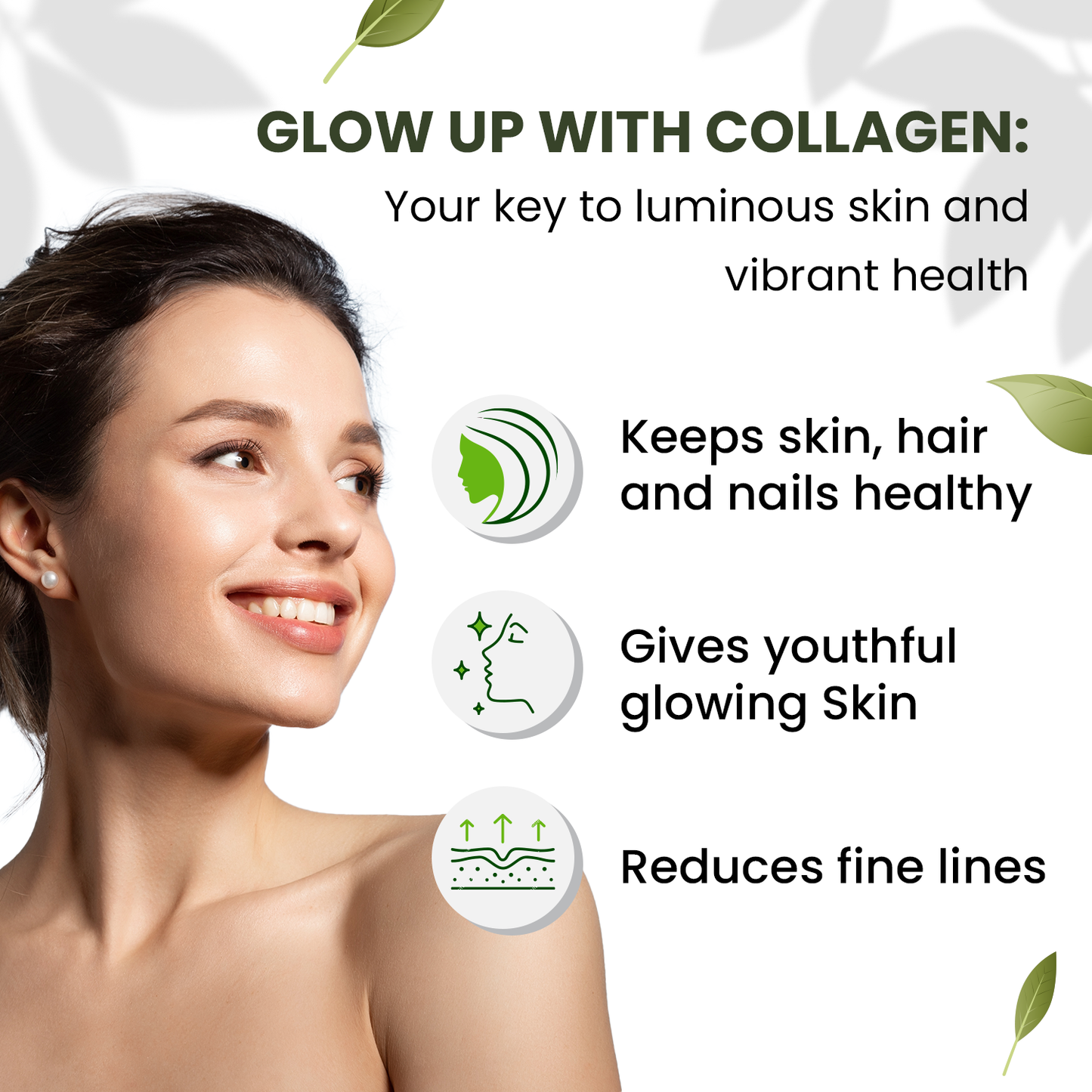 Sprowt Plant Based Collagen Builder for Youthful & Glowing Skin | Pack of 3, 200Gm Each