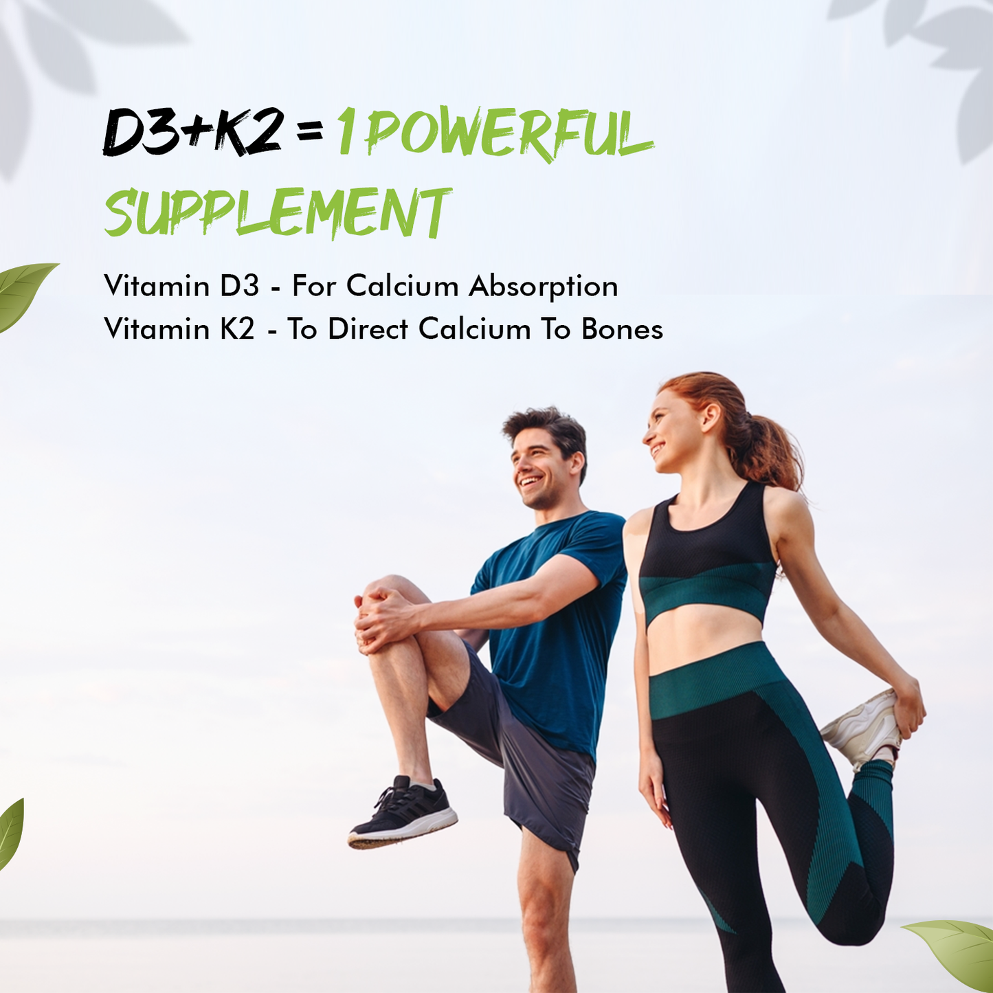 Sprowt Vitamin D3 600 IU + K2 as MK7 Supplement | Supports Stronger Immunity & Bone & Heart Health | Healthy Heart For Men And Women - 120 Veg Tablets