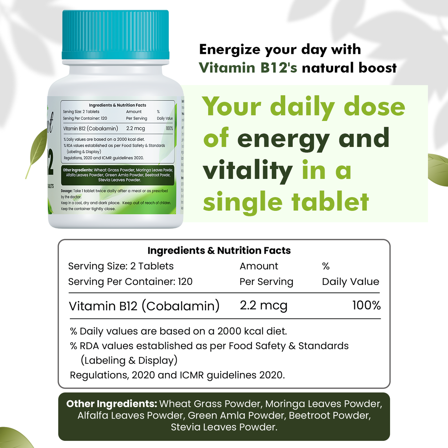 Sprowt Plant Based Vitamin B12 Tablet