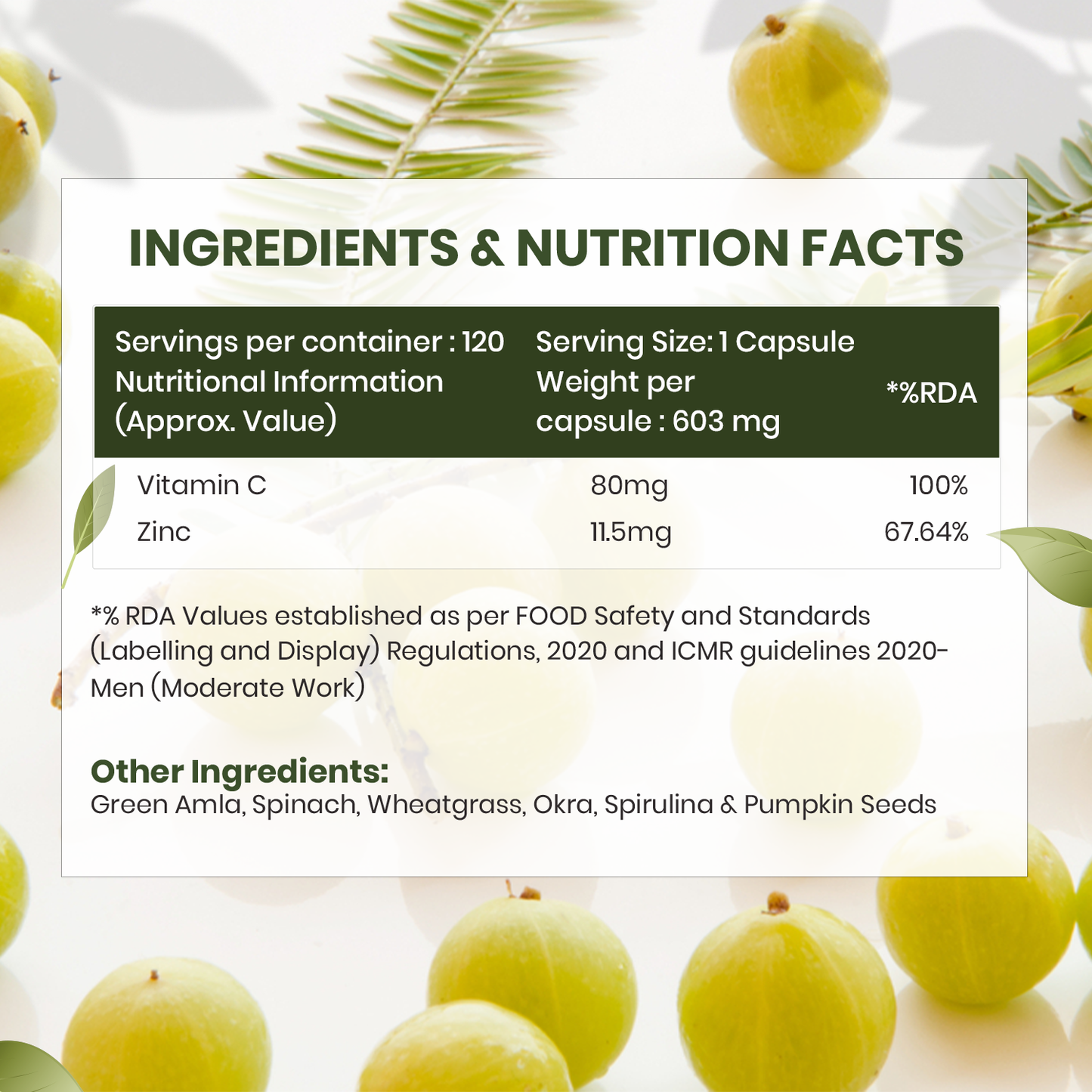 Sprowt Plant Based Vitamin C with Zinc - 120 Veg Capsules | Boosts Immunity Rich Antioxidants