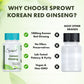Sprowt Korean Red Ginseng 1000mg Capsules For Men | Supports Brain Function, Boosts Immunity, Energy & Focus