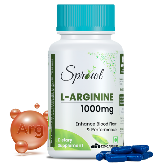 Sprowt L-Arginine 1000mg Supplement | Boost Nitric Oxide Levels | Pre Workout supplements for Men & Women | Improves Energy, Muscle pump, Muscle Growth, Stamina & Recovery
