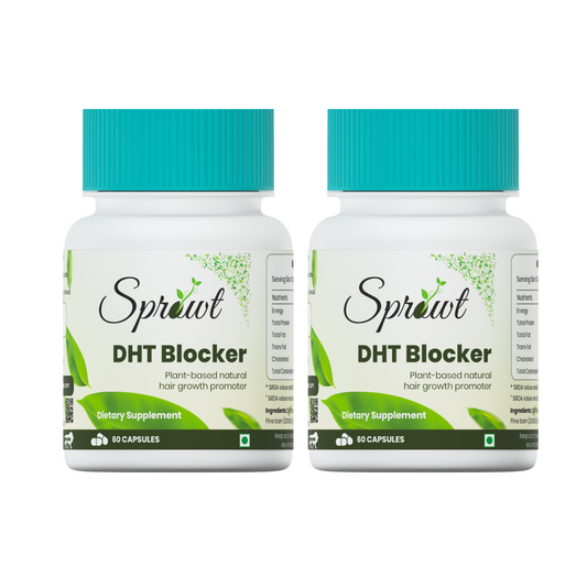 Sprowt Plant Based DHT Blocker Capsule for Hair Growth, Helps Reduce Hair Fall | Pack of 2, 60 Capsules